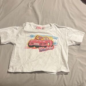 Barbie White and Pink Short Sleeve Tee